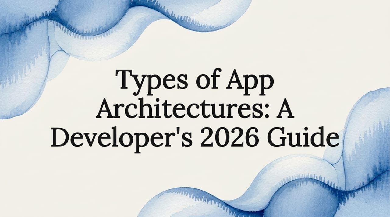 Types of App Architectures: A Developer's 2026 Guide