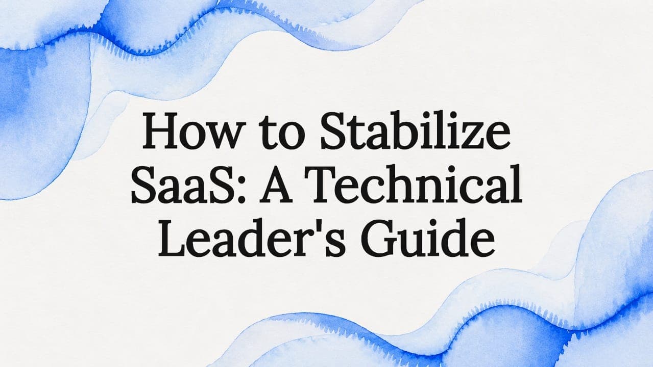 How to Stabilize SaaS: A Technical Leader's Guide