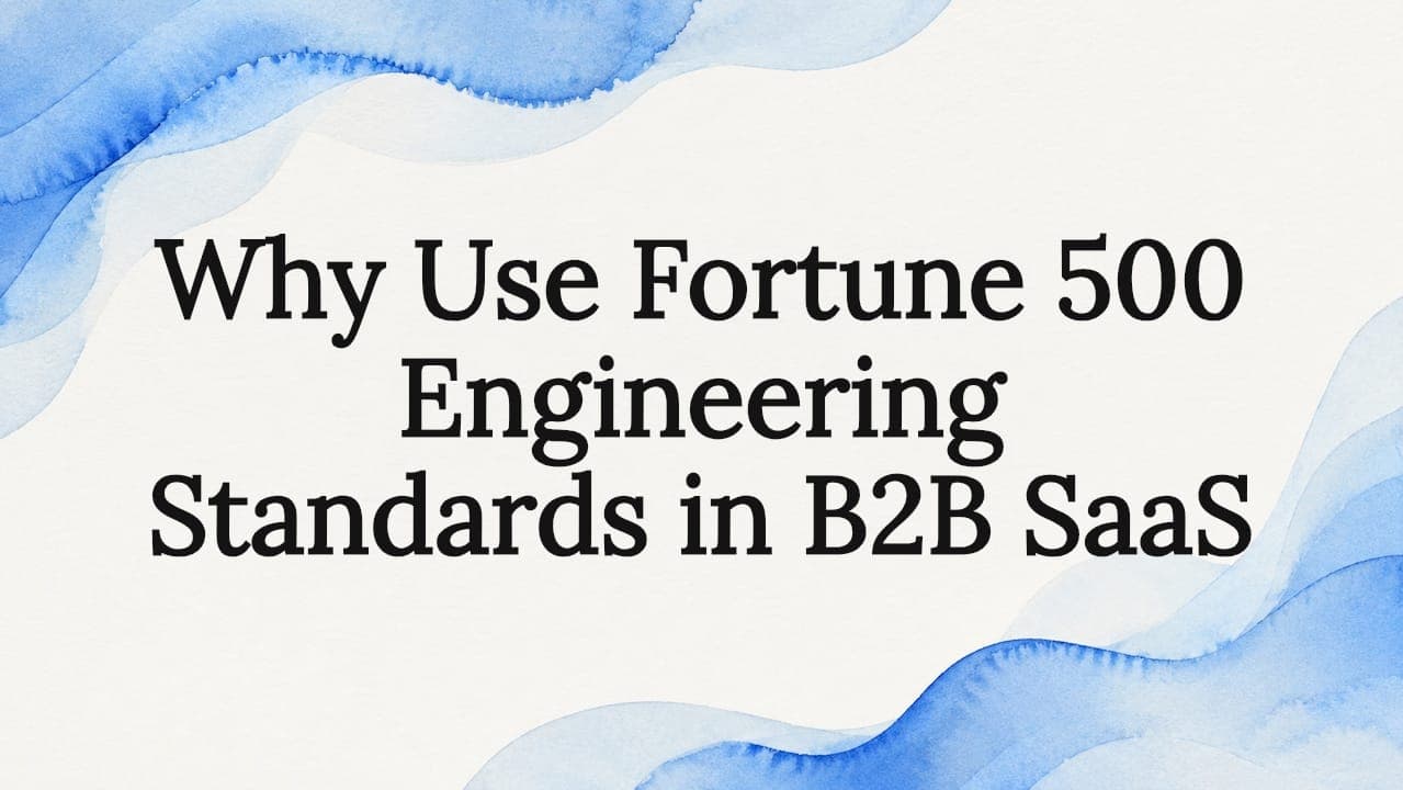 Why Use Fortune 500 Engineering Standards in B2B SaaS