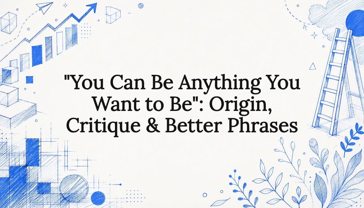 "You Can Be Anything You Want to Be": Origin, Critique & Better Phrases