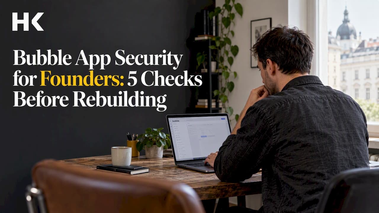 Bubble App Security for Founders: 5 Checks Before Rebuilding